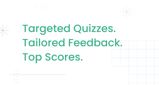 Targeted Quizzes. Tailored Feedback. Top Scores.